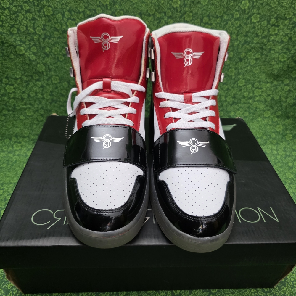 Red and Black High-Top Sneakers